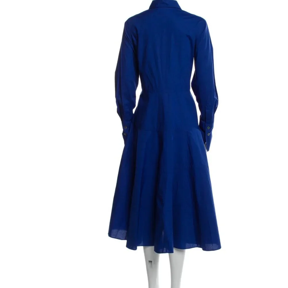 Co. Midi Length Blue Poplin Dress Size: XS - Picture 15 of 15
